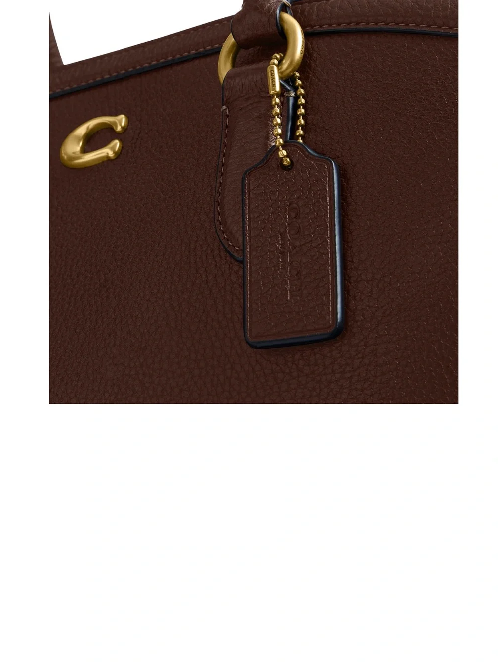Coach Dark Brown Pebbled Leather Satchel with Shoulder Strap - Picture 6 of 8